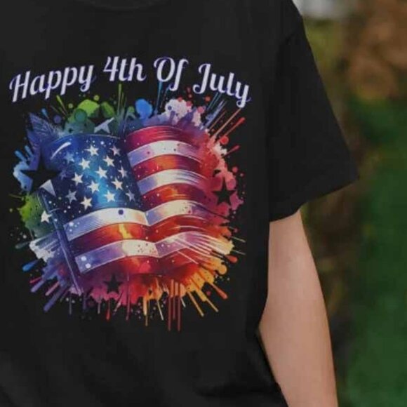 Happy 4th of July Firework T-Shirt, Independence Day Gift Tee Shirt - Picture 3 of 5